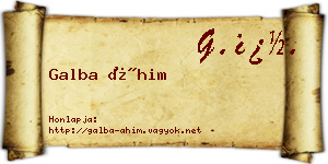 Galba Áhim névjegykártya